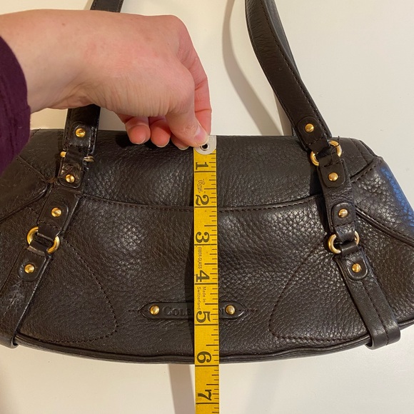 Vintage Cole Haan Leather Baguette Retro Western Purse - Picture 6 of 10